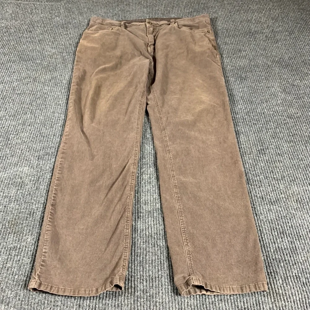 Prana Pants Mens‎ 38x32 Brown Corduroy Straight Leg Organic Cotton Blend Casual